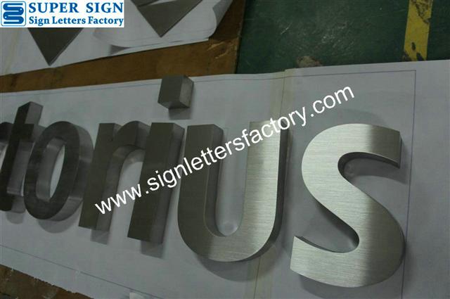 3D brushed stainless steel lettering 63